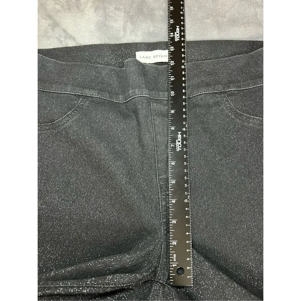 Lane Bryant Jeans Womens Size 16 Black Jegging Pull On High Rise Sparkle Stretch